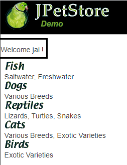 welcome message after login